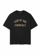 FEAR OF GOD ESSENTIALS - Oversized Logo-Print Cotton-Jersey T-Shirt - Black