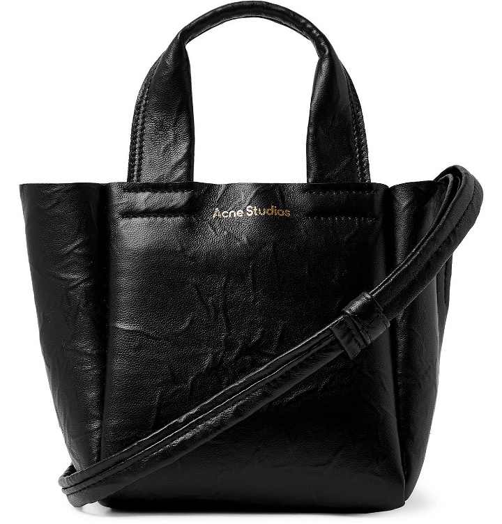 Photo: Acne Studios - Mini Creased-Leather Messenger Bag - Black