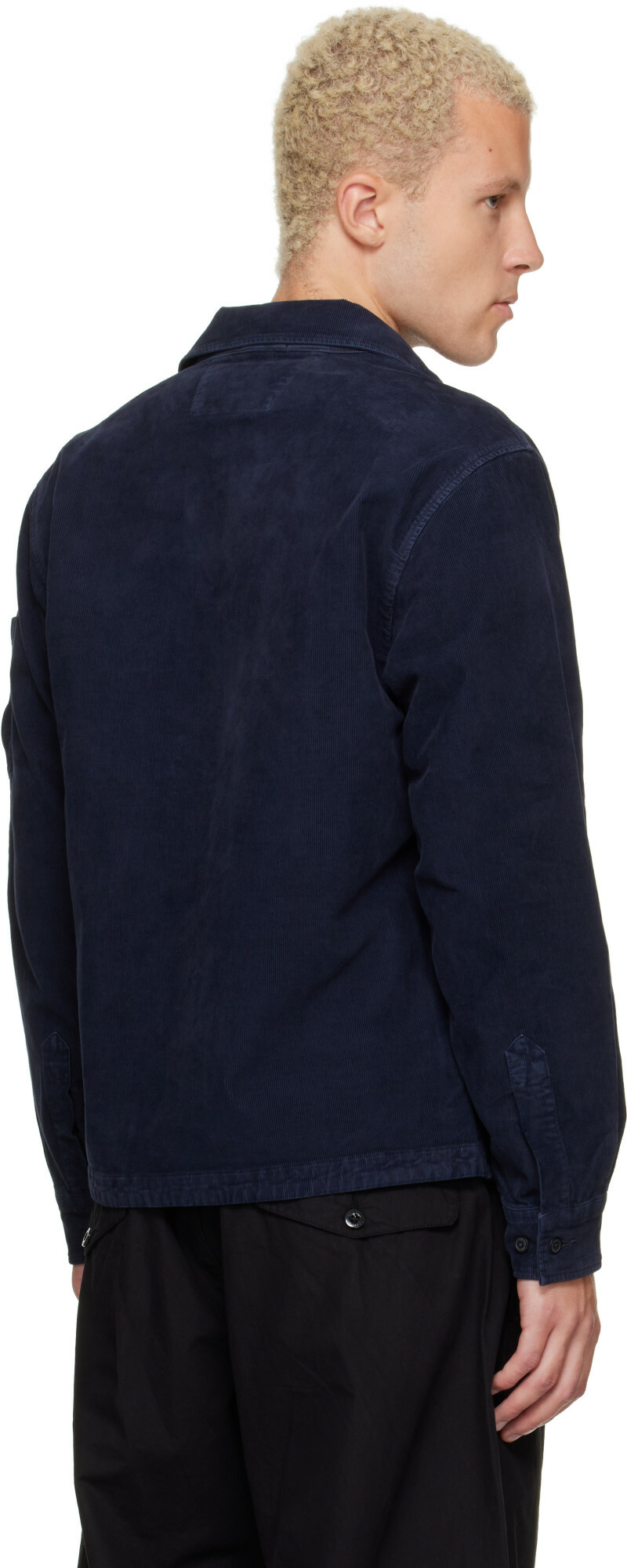 C.P. Company Navy Corduroy Button Lens Jacket