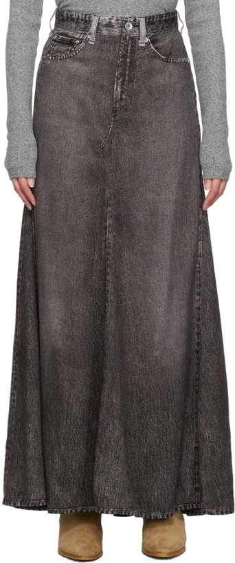 Photo: rag & bone Gray Trompe L'oeil Midi Skirt