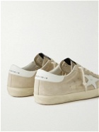 Golden Goose - Super-Star Distressed Leather-Trimmed Suede Sneakers - Neutrals