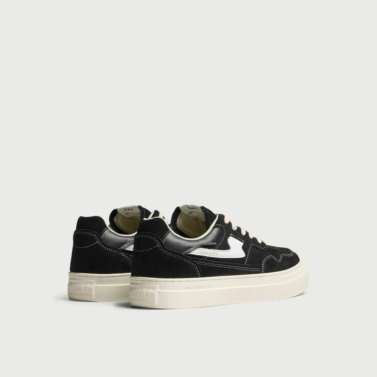 Stepney Workers Club Men's Pearl II S-Strike Suede Sneaker in Black