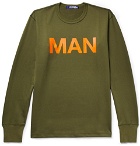 Junya Watanabe - Printed Loopback Cotton-Jersey Sweatshirt - Men - Army green