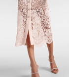 Self-Portrait Crystal-embellished lace midi dress