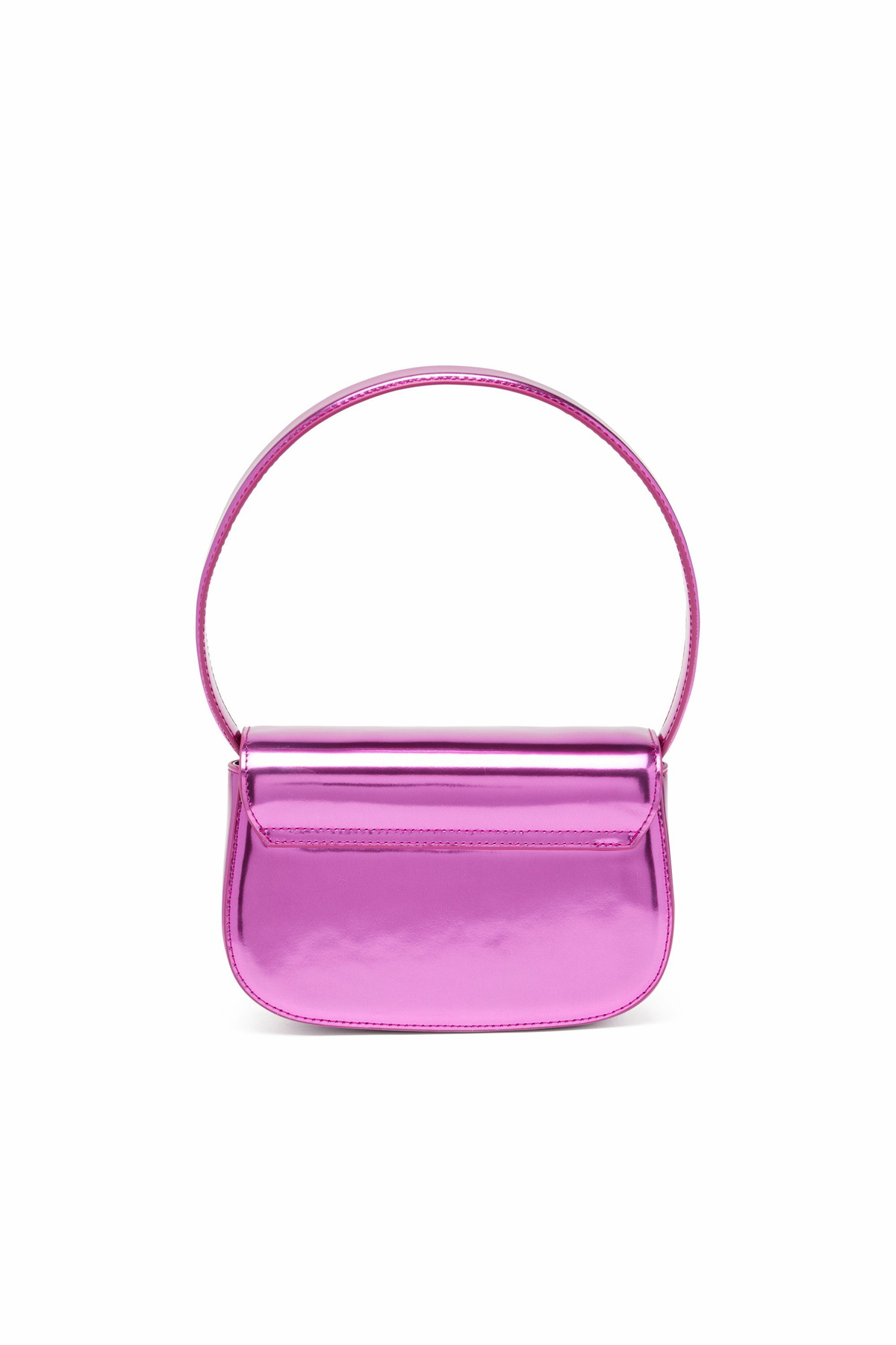 Diesel 1DR-Iconic shoulder bag in mirrored leather - Shoulder Bags Womens in Pink