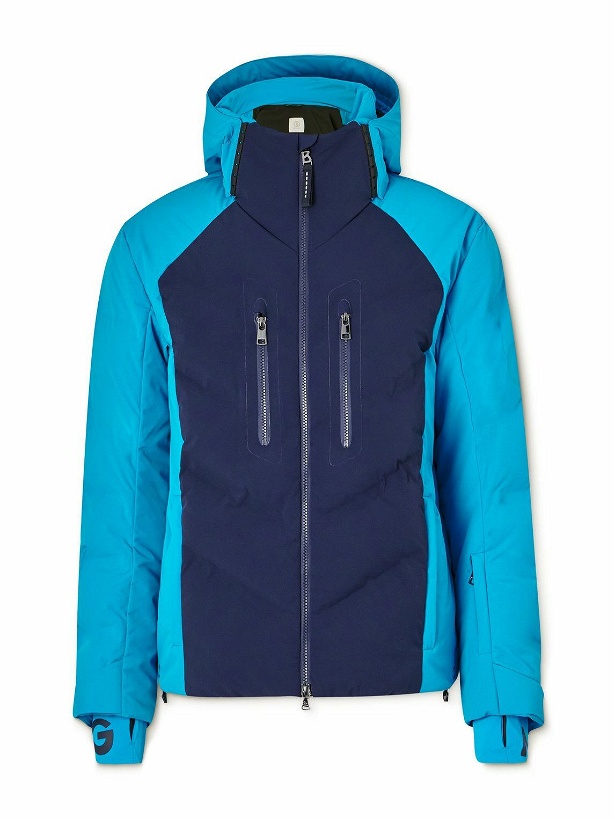 Photo: Bogner - Felias Two-Tone Quilted Hooded Down Ski Jacket - Blue