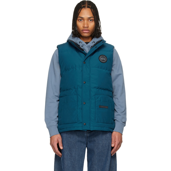 Photo: Canada Goose Blue 'Black Label' Freestyle Crew Down Vest