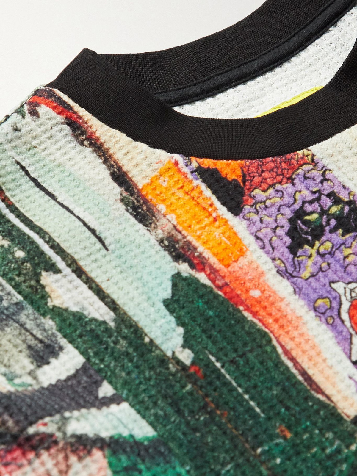 Graphic Printed Waffle Knit Sweatshirt