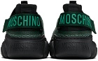 Moschino Black & Green Logo Tape Teddy Sneakers