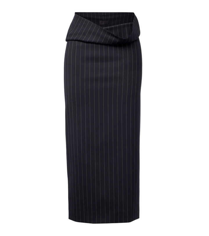 Photo: Mugler Pinstripe wool pencil skirt