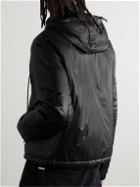 Loewe - Leather-Trimmed Padded Shell Hooded Jacket - Black