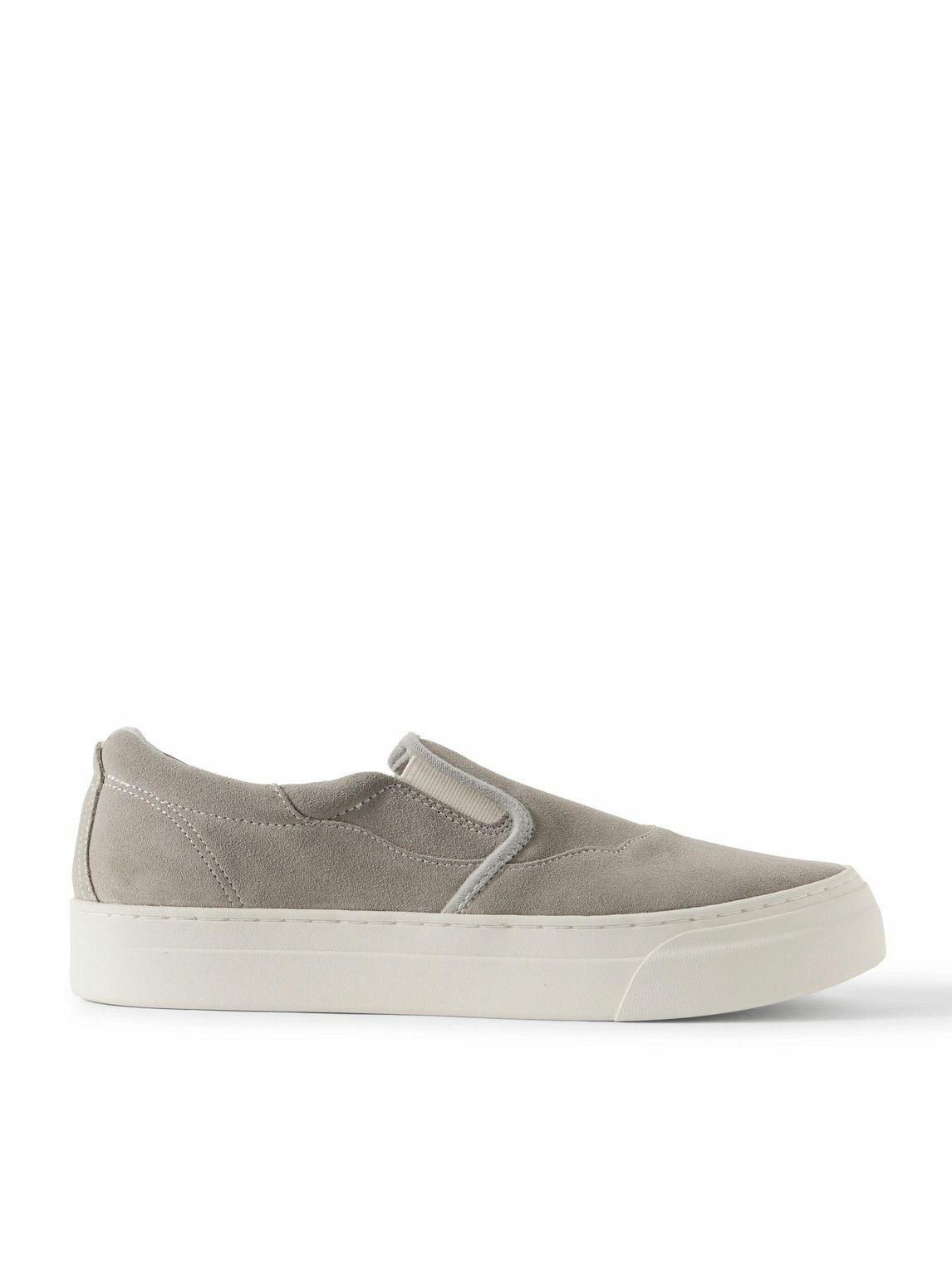 Omni - Lister Canvas-Trimmed Suede Slip-On Sneakers - Gray