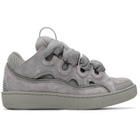 Lanvin Gray Monochrome Suede Curb Sneakers
