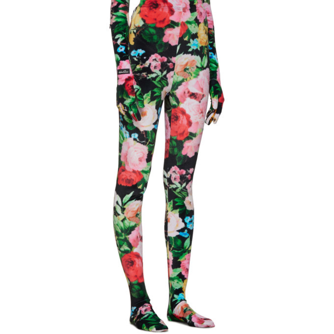 Richard Quinn Black Floral Leggings