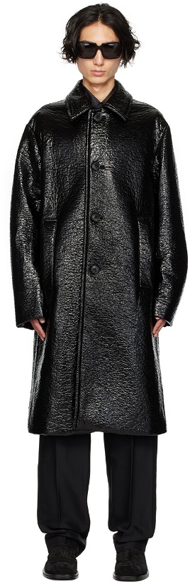 Photo: Dries Van Noten Black Crinkled Coat