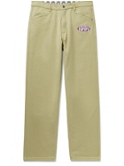 IGGY - Logo-Embroidered Cotton-Twill Trousers - Green