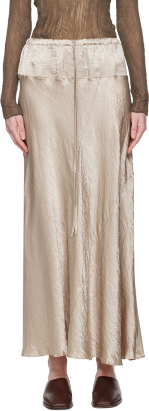 Photo: Lauren Manoogian Beige New Luster Maxi Skirt
