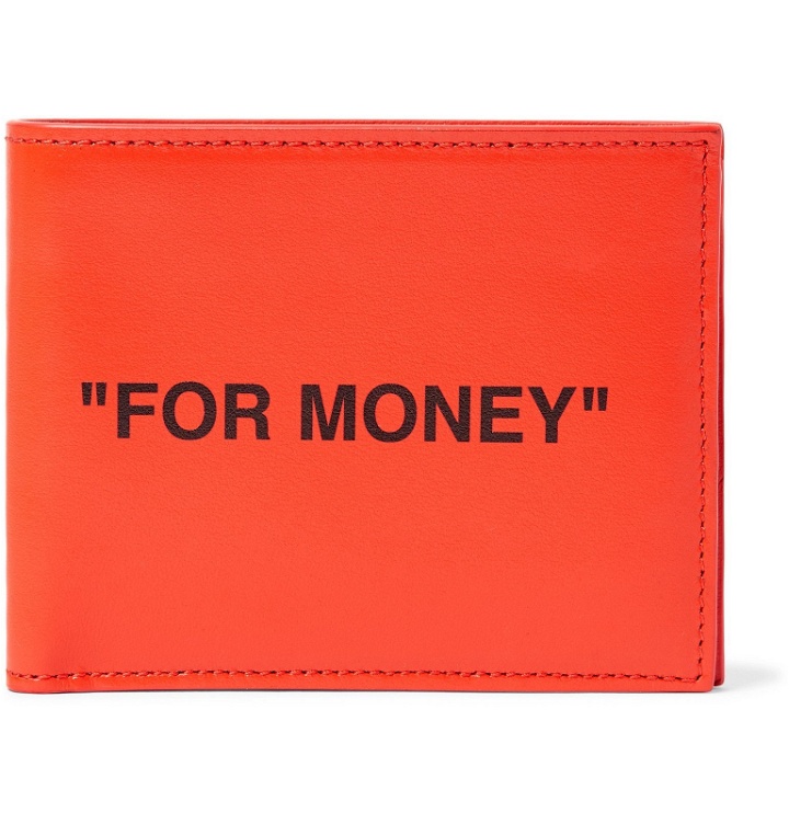 Photo: Off-White - Printed Leather Billfold Wallet - Orange