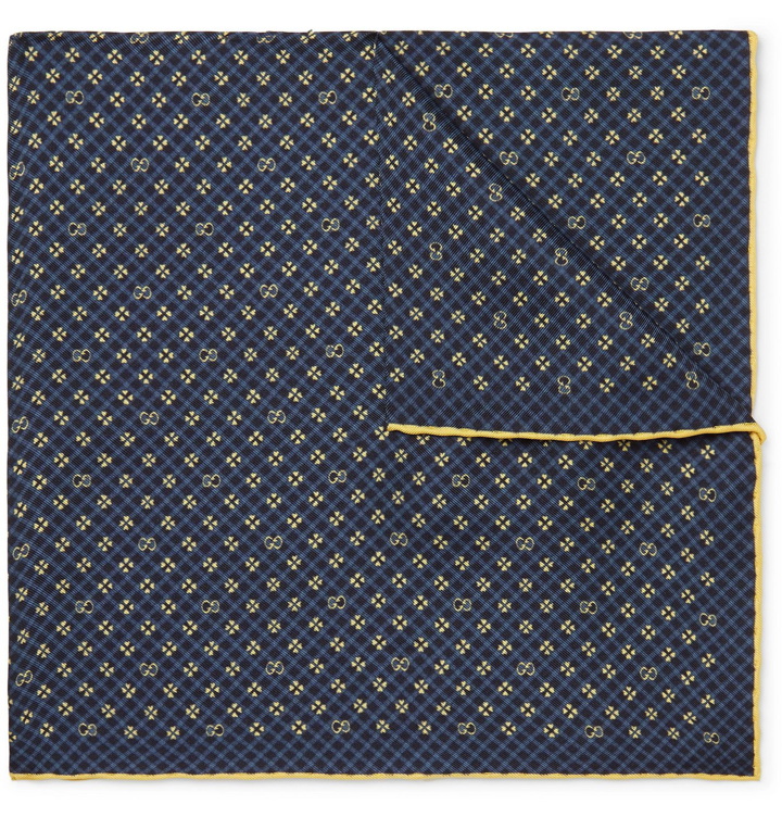 Photo: Gucci - Printed Silk-Twill Pocket Square - Blue