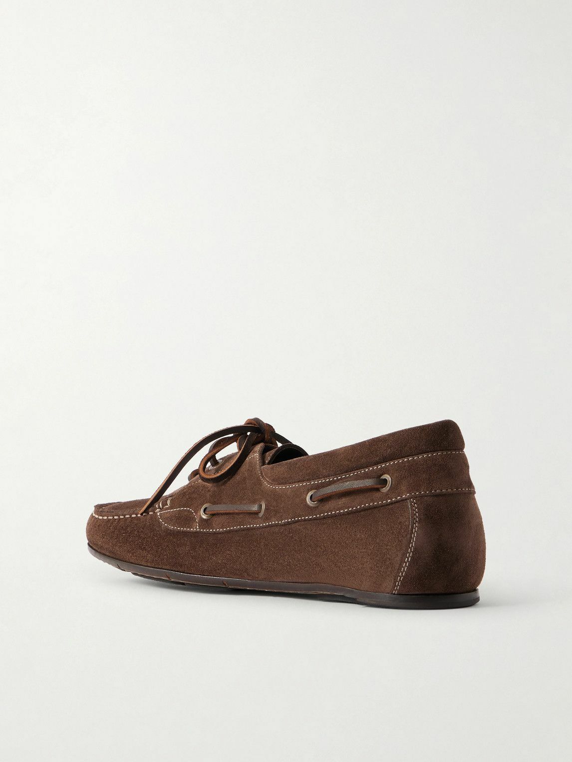 Manolo Blahnik - Marino Suede Boat Shoes - Brown