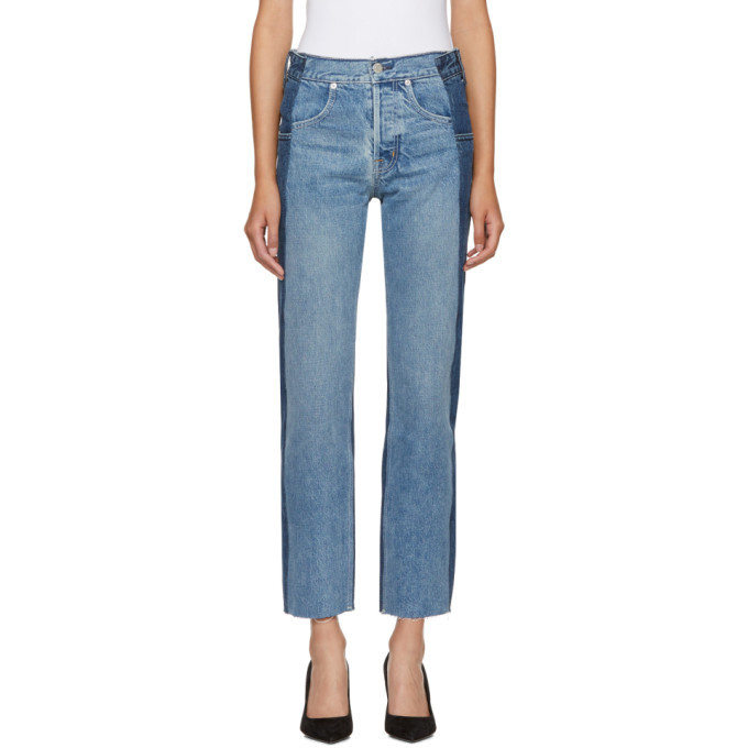 Photo: Helmut Lang Blue Reconstructed Straight Fray Jeans