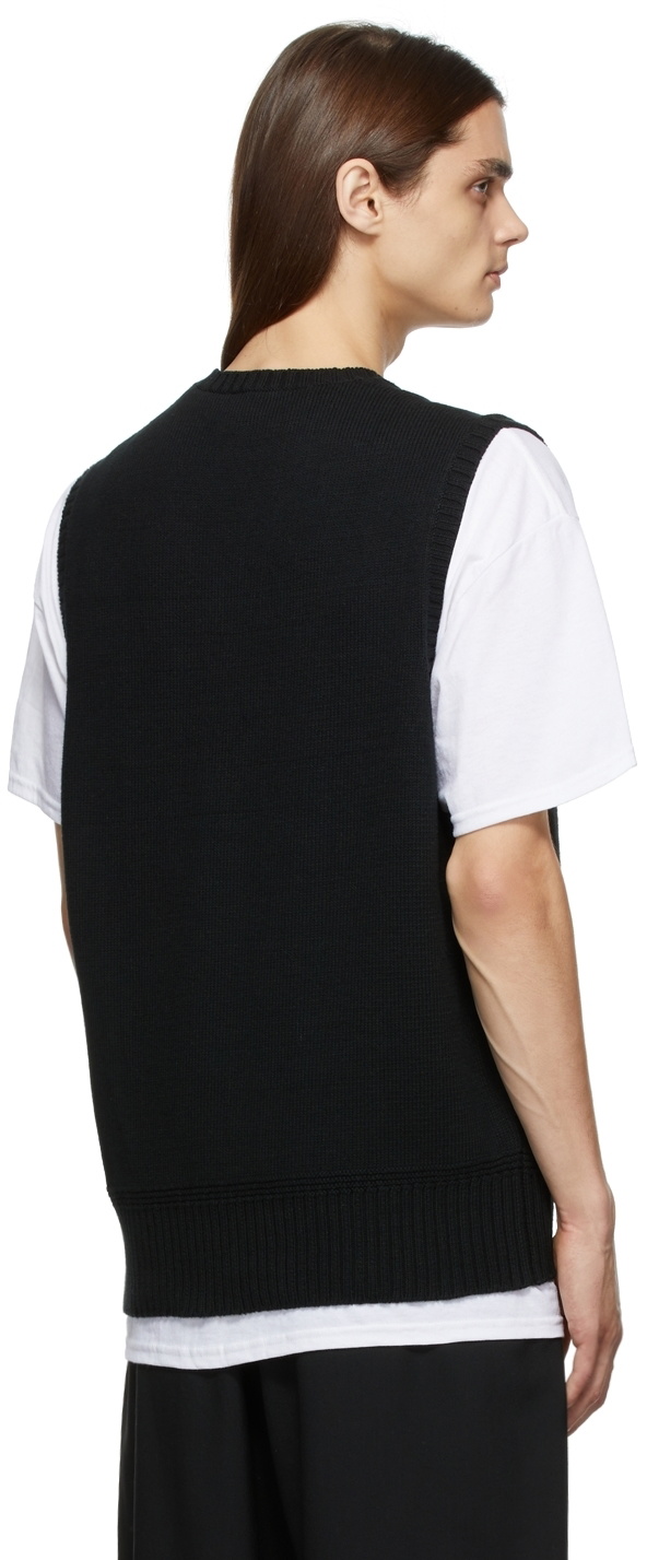 s.k. manor hill Black V-Neck Sweater Vest