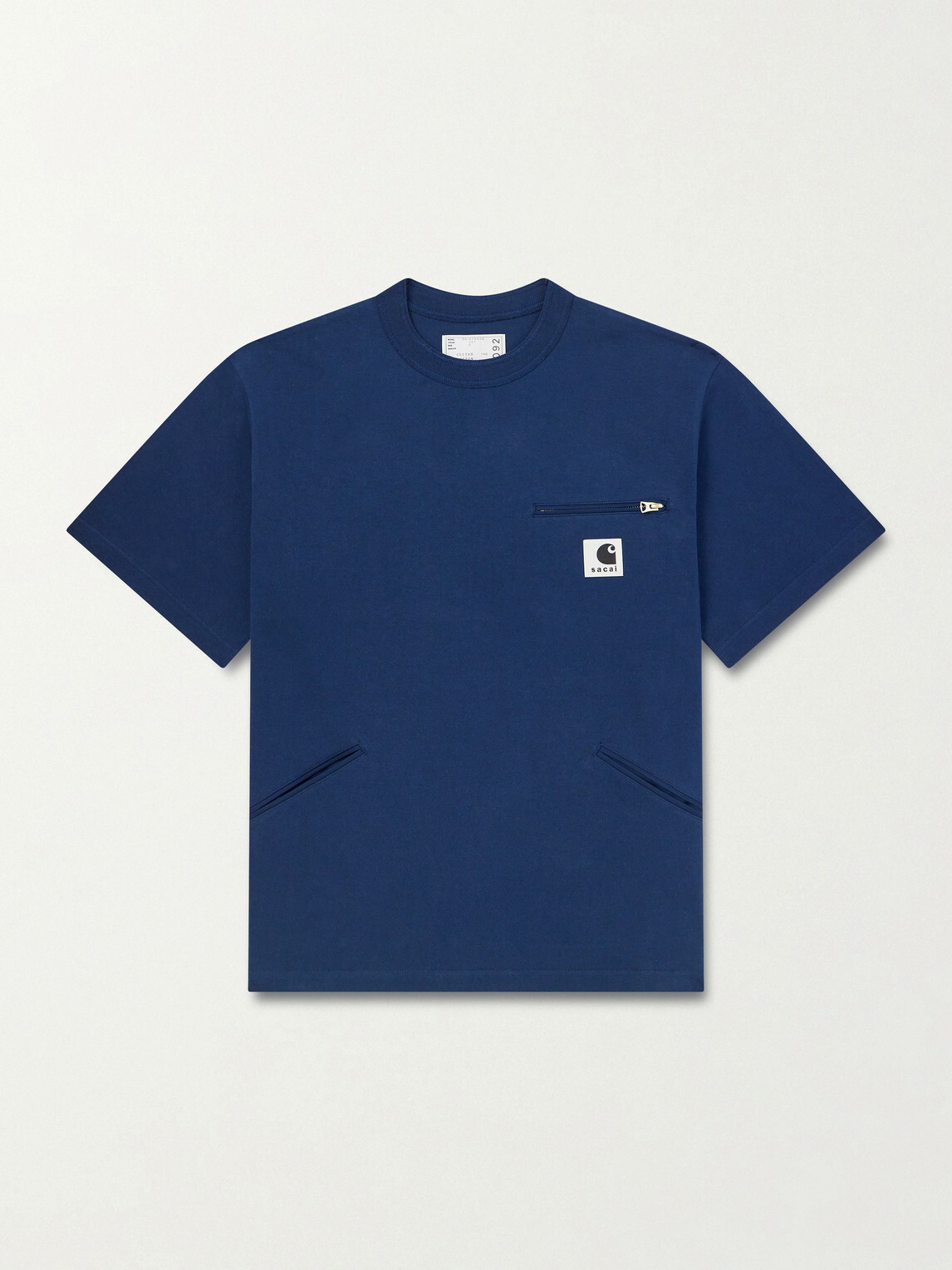 Sacai - Carhartt WIP Logo-Appliquéd Cotton-Jersey T-Shirt - Blue