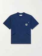 Sacai - Carhartt WIP Logo-Appliquéd Cotton-Jersey T-Shirt - Blue