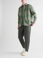 Mr P. - Checked Textured Virgin Wool Shirt - Green