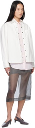Maria McManus Off-White Oversized Snap Denim Shirt