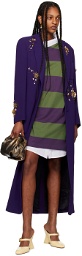 Dries Van Noten Green & Purple Layered Minidress