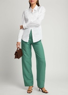 Dorothee Schumacher Summer Cruise Tapered Woven Trousers Green