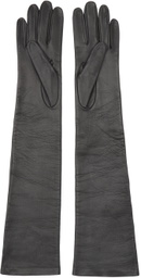 Dries Van Noten Gray Soft Leather Gloves
