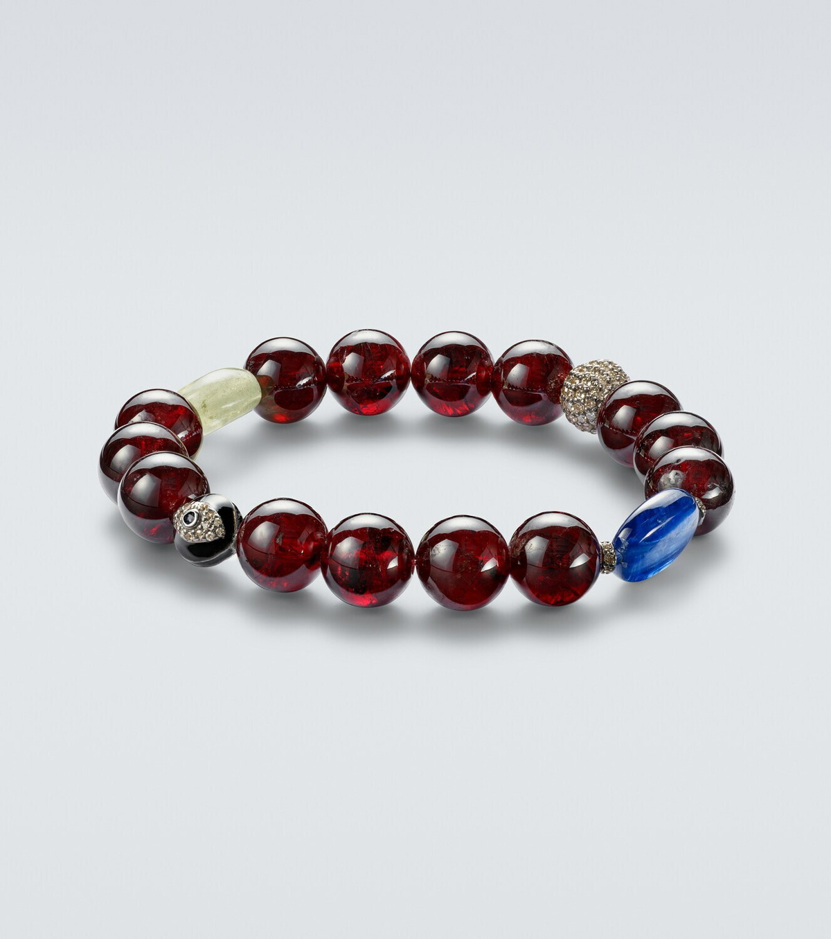 Ileana Makri Sterling silver beaded bracelet with gemstones