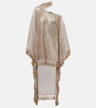 Taller Marmo Trebbia asymmetric sequined mesh kaftan