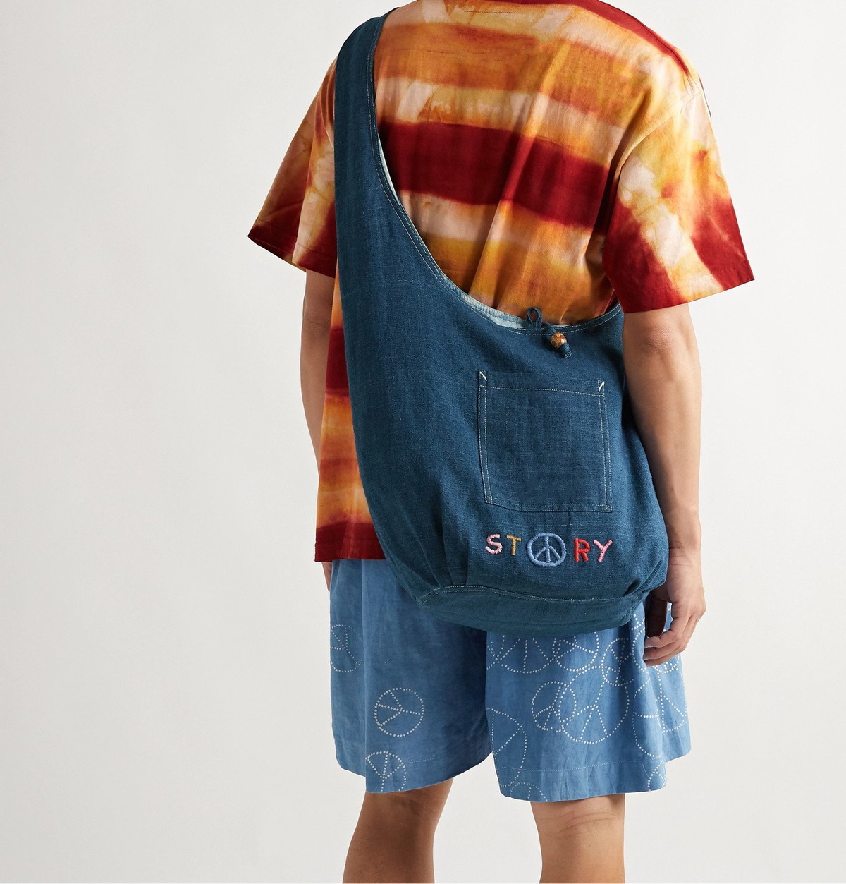 Story Mfg. - Logo-Embroidered Organic Cotton-Canvas Tote - Blue