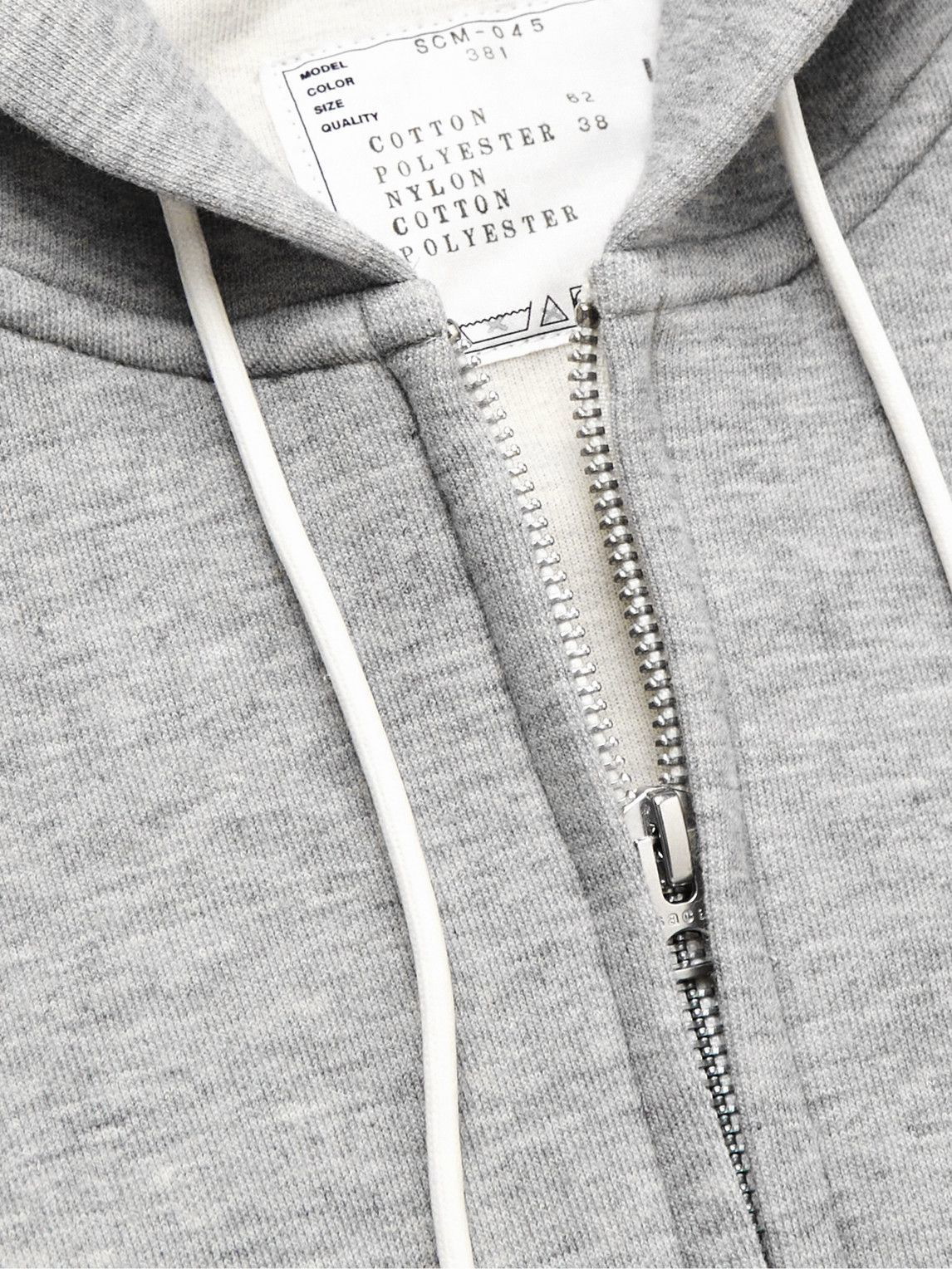 Sacai - MA-1 Nylon-Trimmed Cotton-Blend Jersey Zip-Up Hoodie