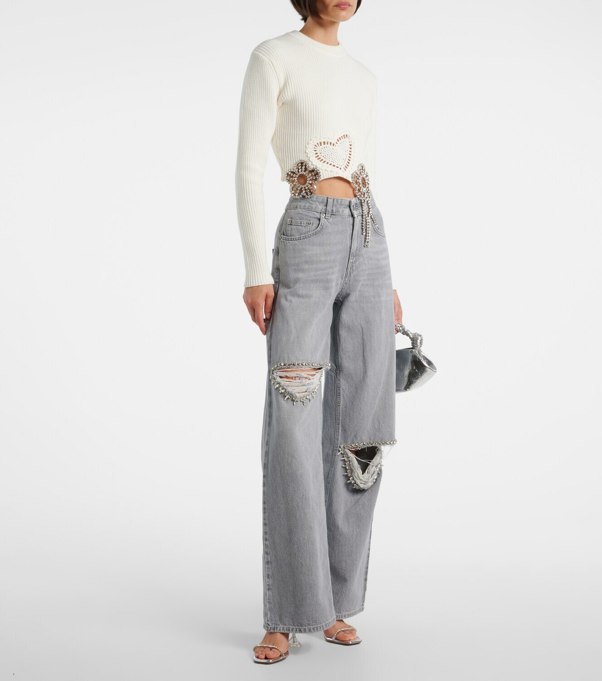 Embellished Wide Leg Jeans 600074525lbl