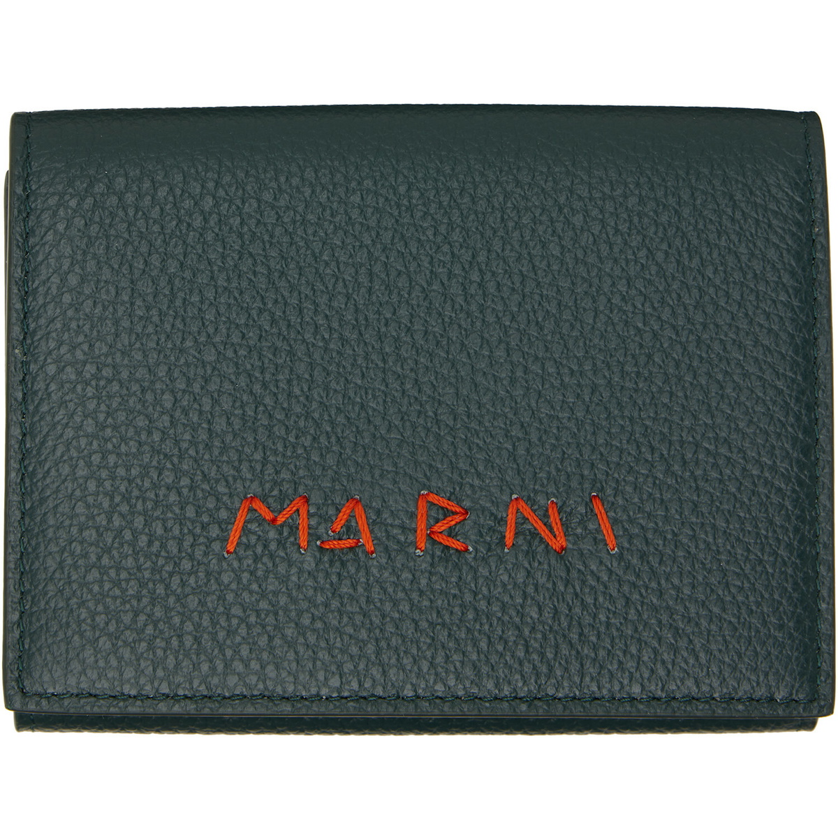 Marni Green 'Marni Mending' Leather Trifold Wallet Marni