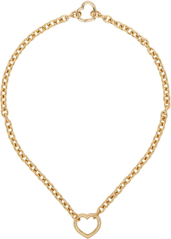 Photo: Numbering SSENSE Exclusive Gold #5802 Heart Chain Link Necklace
