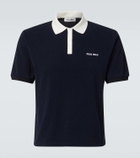 Miu Miu Logo cropped cotton piqué polo shirt