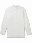 ATON - Standard Grandad-Collar Cotton-Poplin Shirt - White