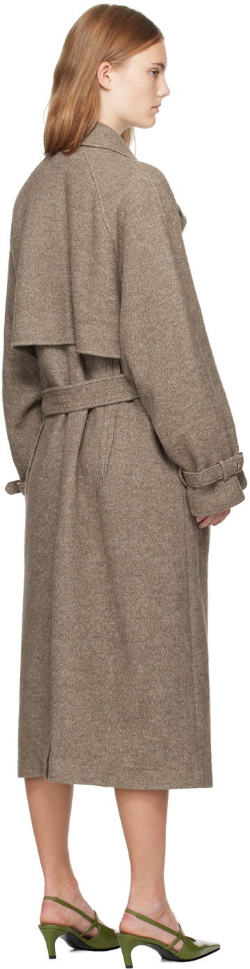 UMBER POSTPAST Beige Wool Felted Trench Coat