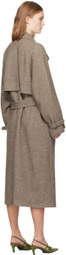 UMBER POSTPAST Beige Wool Felted Trench Coat