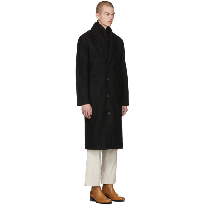 LHomme Rouge Black Recycled Wool Coat