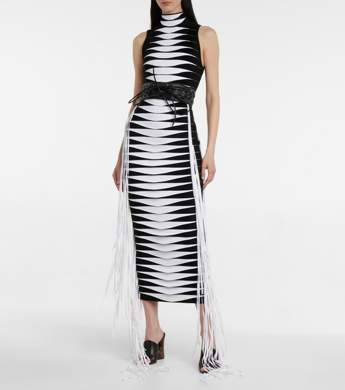 Alaa Jacquard turtleneck maxi dress ALAA