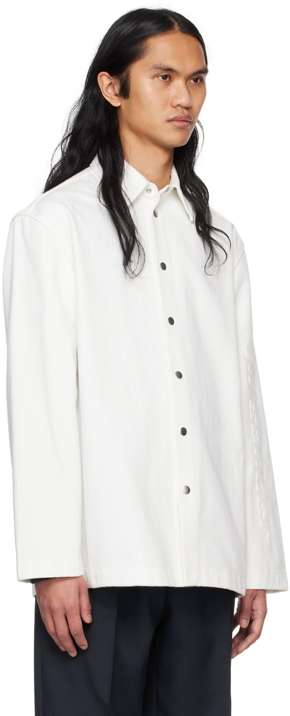 Jil Sander White Embossed Denim Shirt Jil Sander