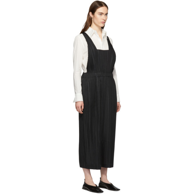Pleats Please Issey Miyake Black Pleated Thicker Bottoms Jumpsuit