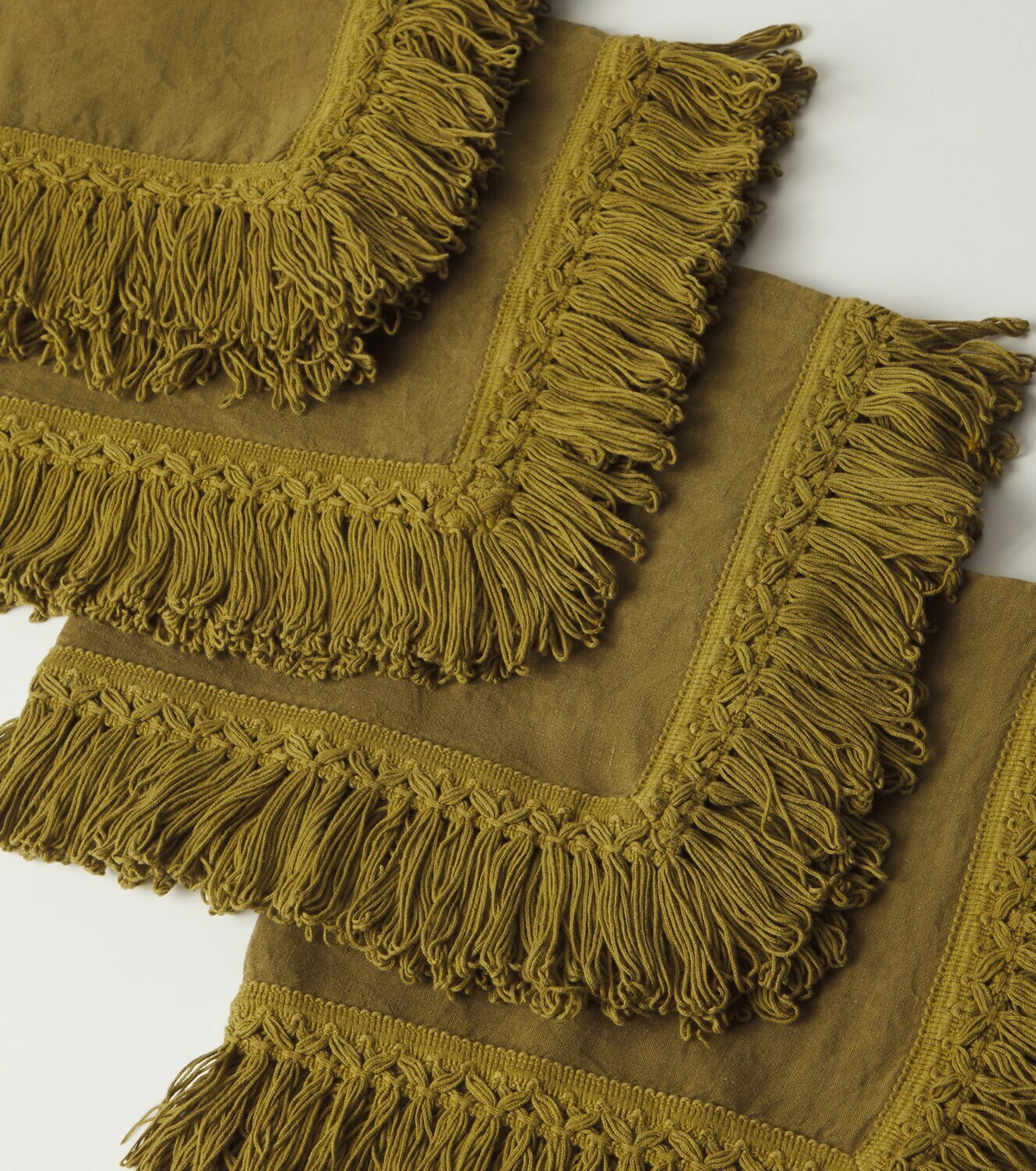 Once Milano Set of 4 fringed linen napkins