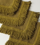 Once Milano Set of 4 fringed linen napkins